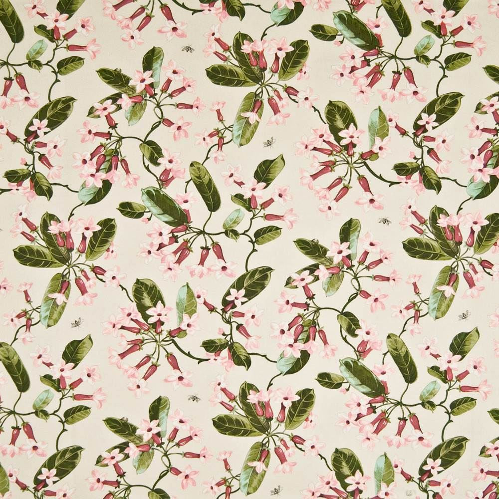 Trumpet Glory Frost by Kasmir Fabric 1389 100% Cotton PERU 15,000 Wyzenbeek Double Rubs Horizontal: 13 4/8 inches and Vertical: 25 2/8 inches 54 - Fabric Carolina -