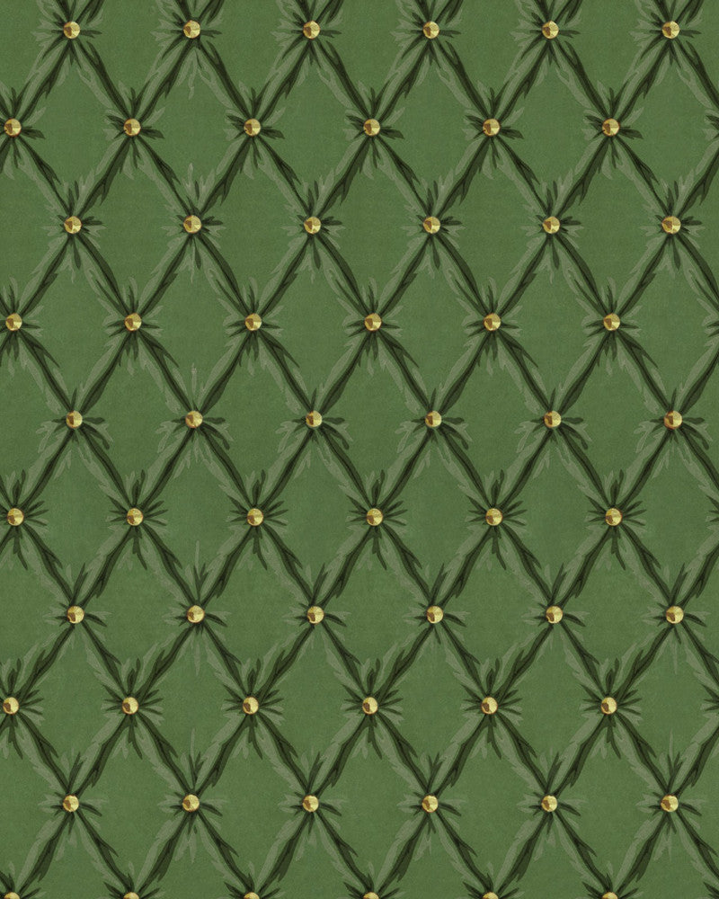 TUFTED PANEL Forest Green Wallpaper (WP30171) by Mind The Gap | WP30171 | ORIENT EXPRESS | 1 roll x 20.5 x 393.7 in | 0.52m / 20.5in | 10m / 393.7in | 5.20mp | 70cm / 27.5in | Green, Gold | Non-woven | Paste the wall | 1-roll in a box | Fabric Carolina | https://www.fabriccarolina.com/