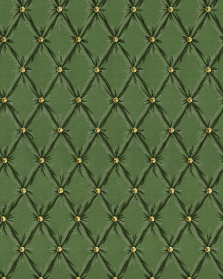 TUFTED PANEL Forest Green Wallpaper (WP30171) by Mind The Gap | WP30171 | ORIENT EXPRESS | 1 roll x 20.5 x 393.7 in | 0.52m / 20.5in | 10m / 393.7in | 5.20mp | 70cm / 27.5in | Green, Gold | Non-woven | Paste the wall | 1-roll in a box | Fabric Carolina | https://www.fabriccarolina.com/