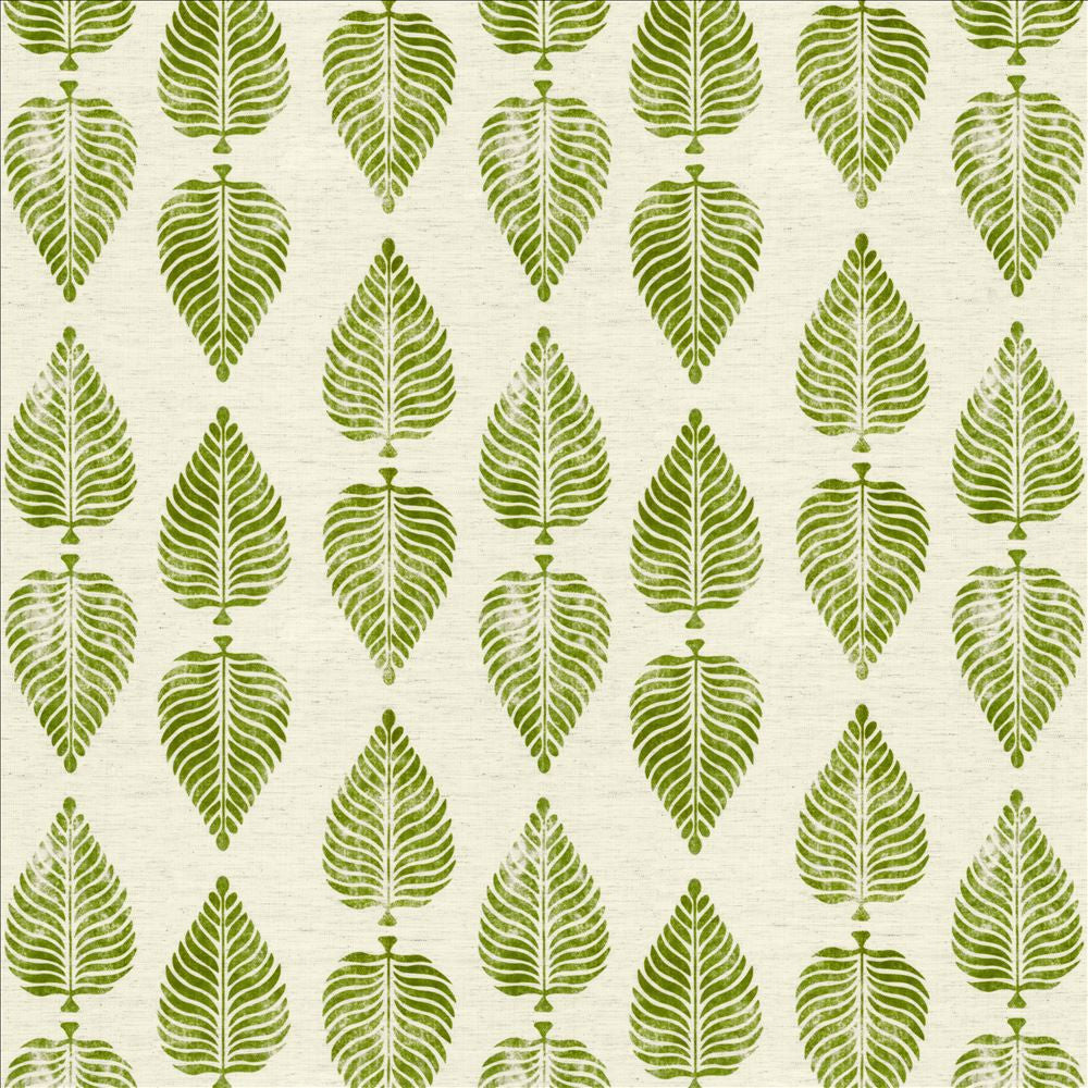 Turning Leaf Green by Kasmir Fabric 1455 97% Polyester
3% Linen
 CHINA </p><p>Repeat: Horizontal: 13 4/8 inches and Vertical: 12 4/8 inches 54 - Fabric Carolina -