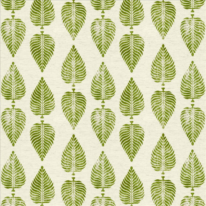 Turning Leaf Green by Kasmir Fabric 1455 97% Polyester
3% Linen
 CHINA </p><p>Repeat: Horizontal: 13 4/8 inches and Vertical: 12 4/8 inches 54 - Fabric Carolina -