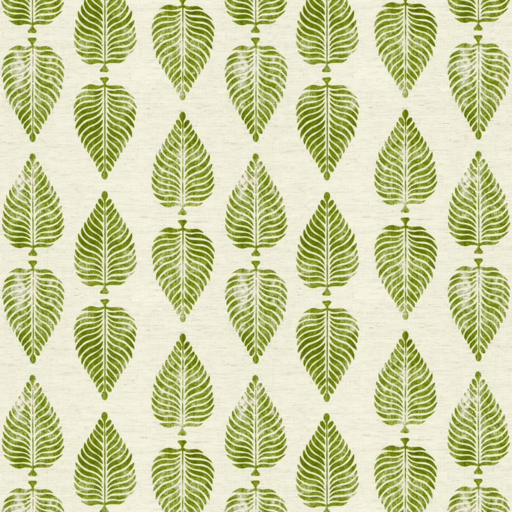 Turning Leaf Green by Kasmir Fabric 1455 97% Polyester
3% Linen
 CHINA </p><p>Repeat: Horizontal: 13 4/8 inches and Vertical: 12 4/8 inches 54 - Fabric Carolina -