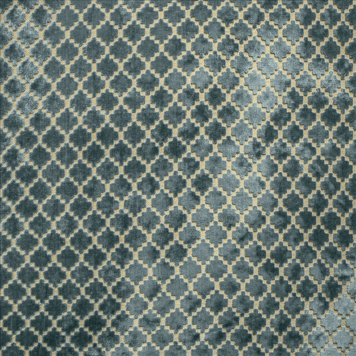 Turnpike Ocean by Kasmir Fabric 5145 57% Viscose
43% Polyester
 CHINA </p><p>Repeat: Horizontal: 1 2/8 inches and Vertical: 1 5/8 inches 55 - Fabric Carolina -