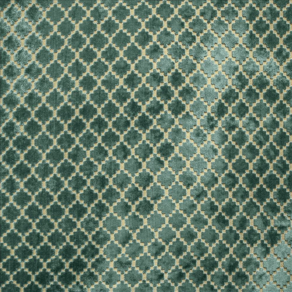 Turnpike Turquoise by Kasmir Fabric 5145 57% Viscose
43% Polyester
 CHINA </p><p>Repeat: Horizontal: 1 2/8 inches and Vertical: 1 5/8 inches 55 - Fabric Carolina -