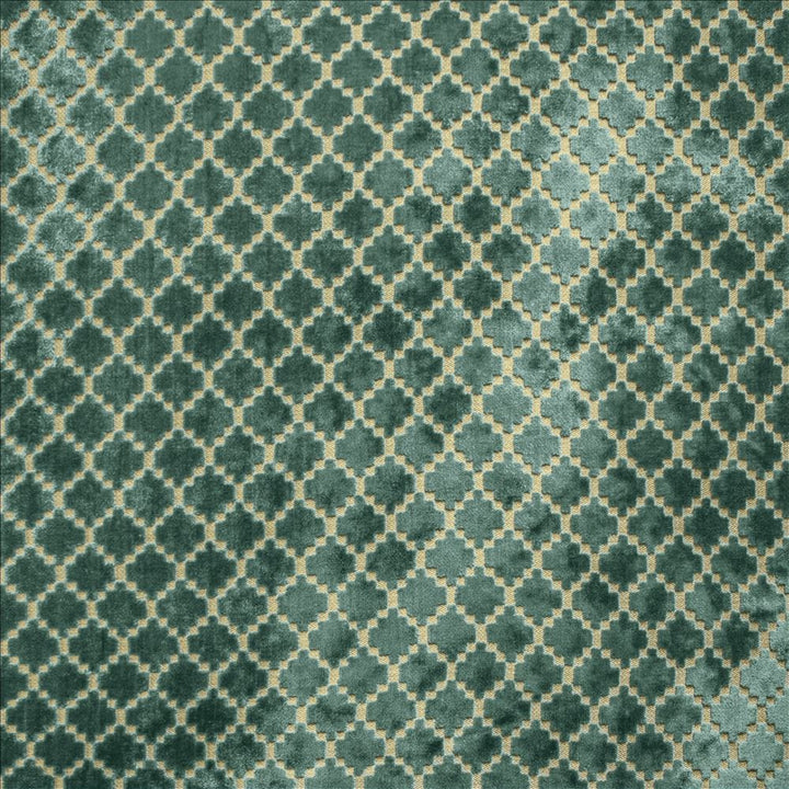 Turnpike Turquoise by Kasmir Fabric 5145 57% Viscose
43% Polyester
 CHINA </p><p>Repeat: Horizontal: 1 2/8 inches and Vertical: 1 5/8 inches 55 - Fabric Carolina -