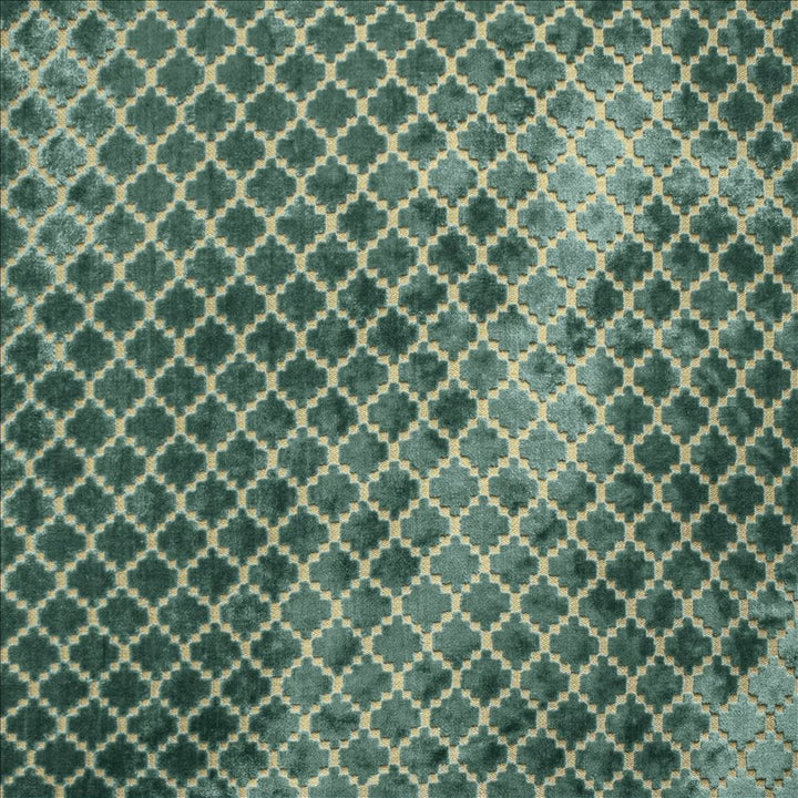 Turnpike Turquoise  by Kasmir Fabric See sample 57% Viscose
43% Polyester
 CHINA 24,000 Wyzenbeek Double Rubs </p><p>Repeat: Horizontal: 1 2/8 inches and Vertical: 1 5/8 inches 55  - Fabric Carolina -