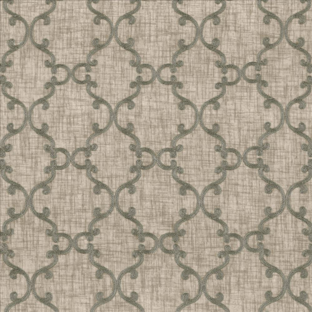 Twirl Silver by Kasmir Fabric 5108 100% Polyester CHINA Not Tested Horizontal: 6 inches and Vertical: 6 inches 58 - 60 - Fabric Carolina -