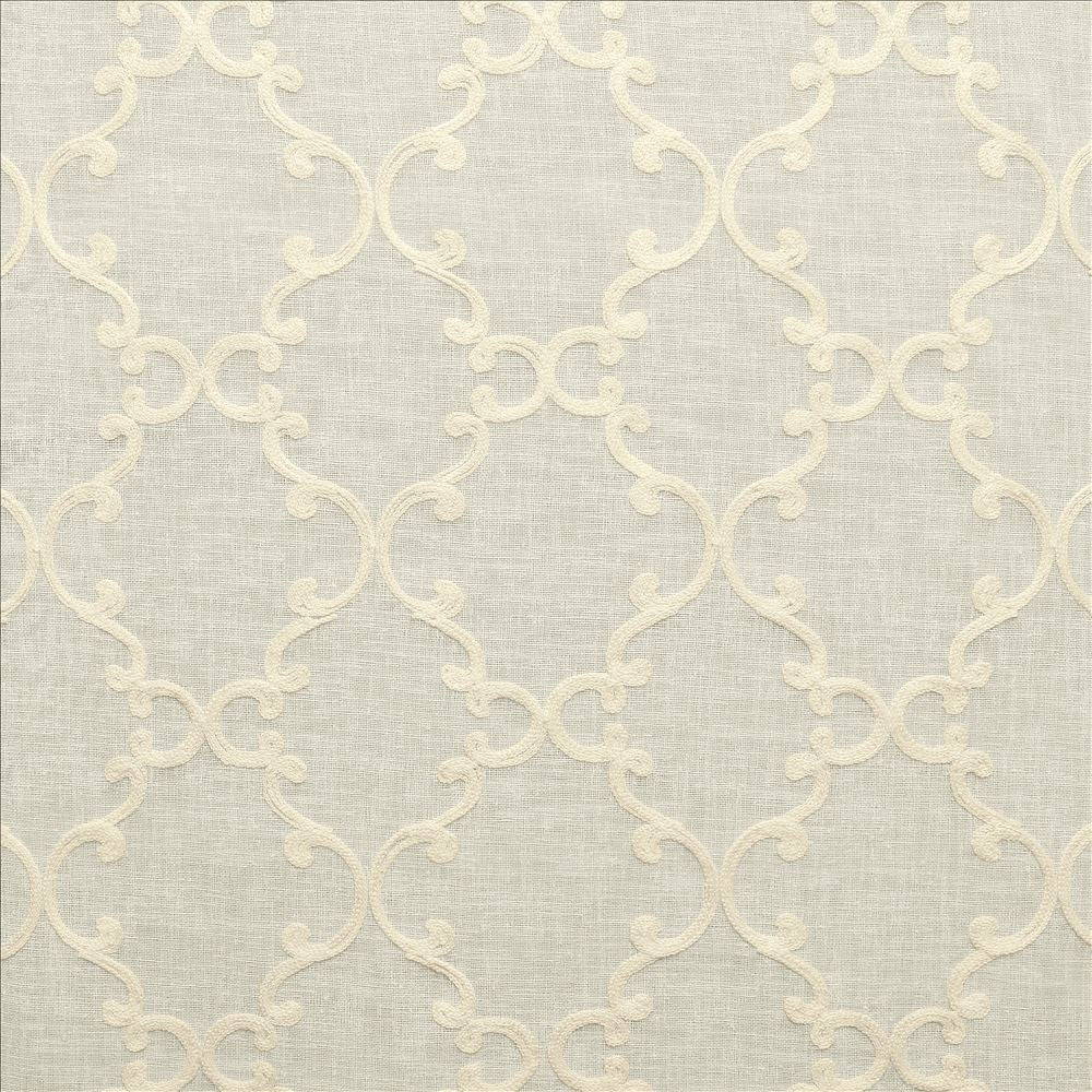 Twirl White by Kasmir Fabric 5108 100% Polyester
 CHINA Not Tested </p><p>Repeat: Horizontal: 6 inches and Vertical: 6 inches 56 - Fabric Carolina -