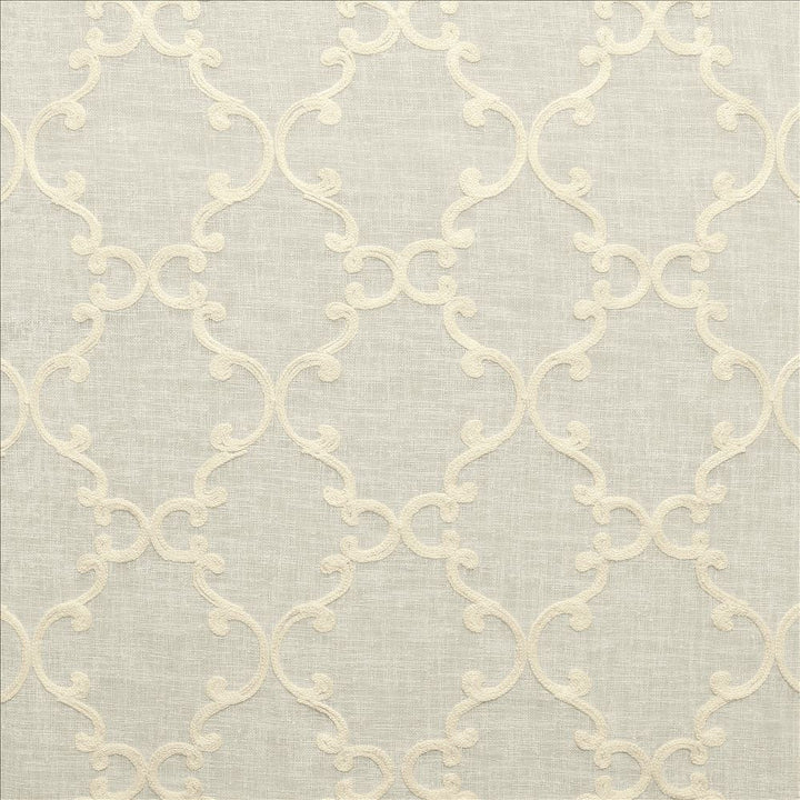Twirl White by Kasmir Fabric 5108 100% Polyester
 CHINA Not Tested </p><p>Repeat: Horizontal: 6 inches and Vertical: 6 inches 56 - Fabric Carolina -