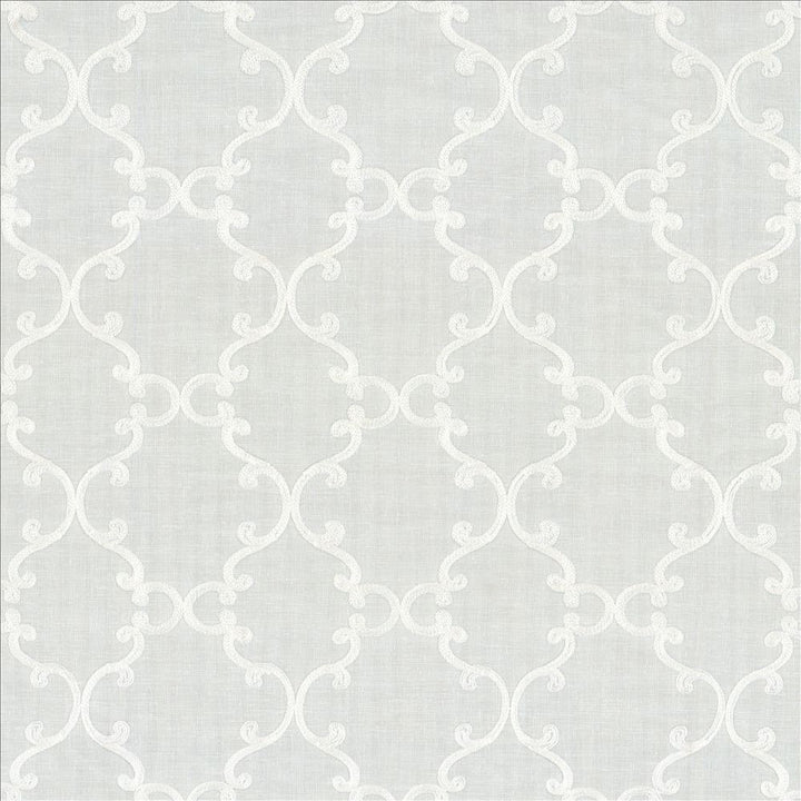 Twirl White by Kasmir Fabric 5108 100% Polyester CHINA Not Tested Horizontal: 6 inches and Vertical: 6 inches 58 - 60 - Fabric Carolina -