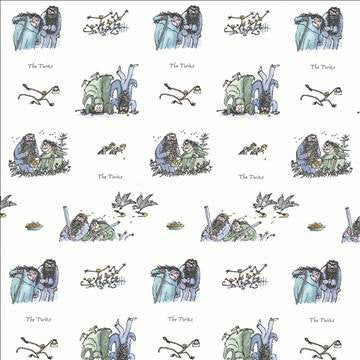 Twits Roly Poly Blue by Kasmir Fabric 1445 100% Cotton TURKEY Not Tested H: 13 4/8 inches, V: 25 2/8 inches 55 - Fabric Carolina - Kasmir