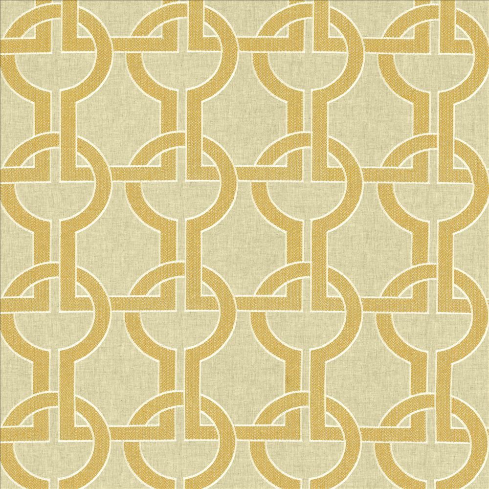 Union Station Gold by Kasmir Fabric 1450 70% Polyester
30% Linen
 INDIA </p><p>Repeat: Horizontal: 8 6/8 inches and Vertical: 9 1/8 inches 54 - Fabric Carolina -