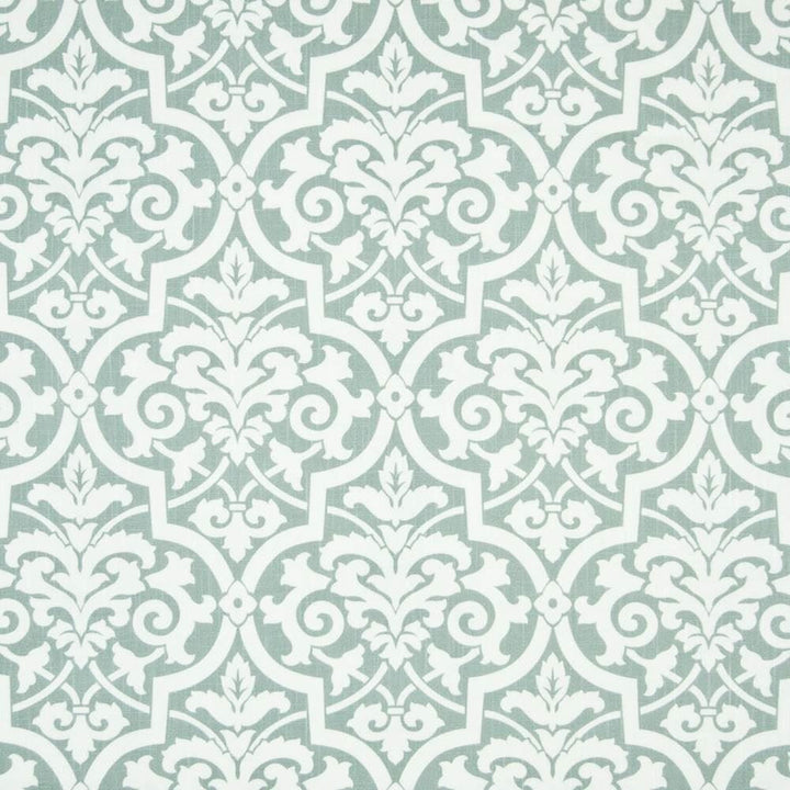Valenti Damask Mist by Kasmir Fabric 1388 100% Cotton
 SPAIN 70,000 Wyzenbeek Double Rubs Horizontal: 13 5/8 inches and Vertical: 17 6/8 inches 54 - Fabric Carolina -