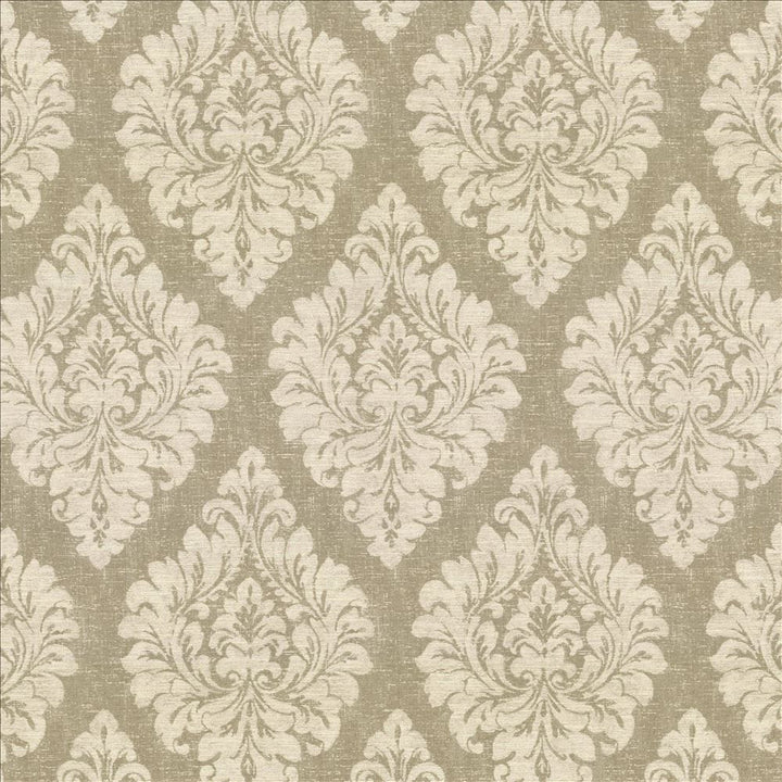 Valentino Damask Sand by Kasmir Fabric 8004 59% Viscose 23% Cotton 18% Polyester ITALY 12,000 Martindale Cycles Horizontal: 27 5/8 inches and Vertical: 26 7/8 inches 54 - 55 - Fabric Carolina -