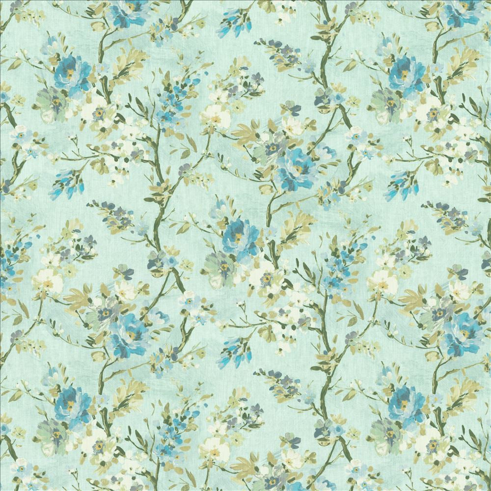 Valhalla Aqua by Kasmir Fabric 1453 100% Cotton
 SOUTH KOREA </p><p>Repeat: Horizontal: 27 2/8 inches and Vertical: 27 inches 54 - Fabric Carolina -