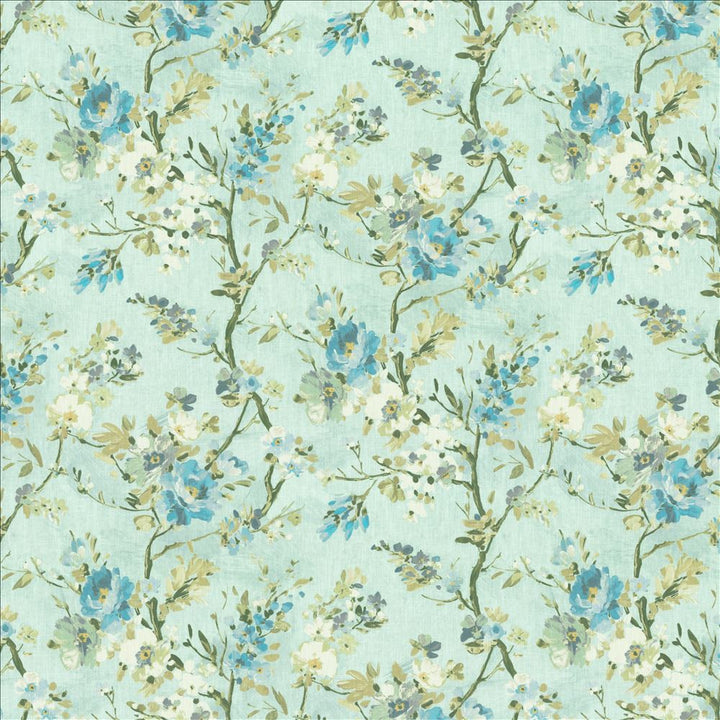 Valhalla Aqua by Kasmir Fabric 1453 100% Cotton
 SOUTH KOREA </p><p>Repeat: Horizontal: 27 2/8 inches and Vertical: 27 inches 54 - Fabric Carolina -