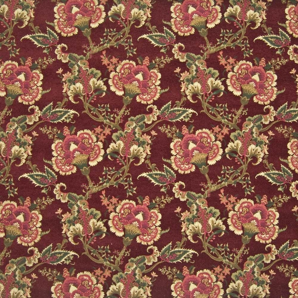 Valjean Merlot by Kasmir Fabric 1384 78% Rayon
22% Polyester
 CHINA </p><p>Repeat: Horizontal: 14 inches and Vertical: 17 inches 56 - Fabric Carolina -