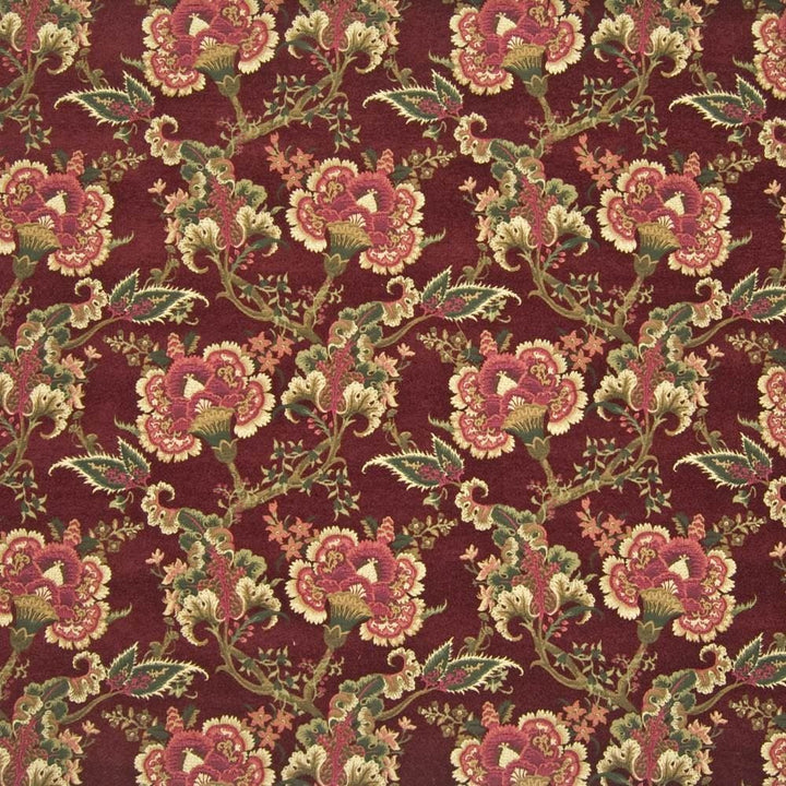 Valjean Merlot by Kasmir Fabric 1384 78% Rayon
22% Polyester
 CHINA 28,000 Wyzenbeek Double Rubs </p><p>Repeat: Horizontal: 14 inches and Vertical: 17 inches 56 - Fabric Carolina -