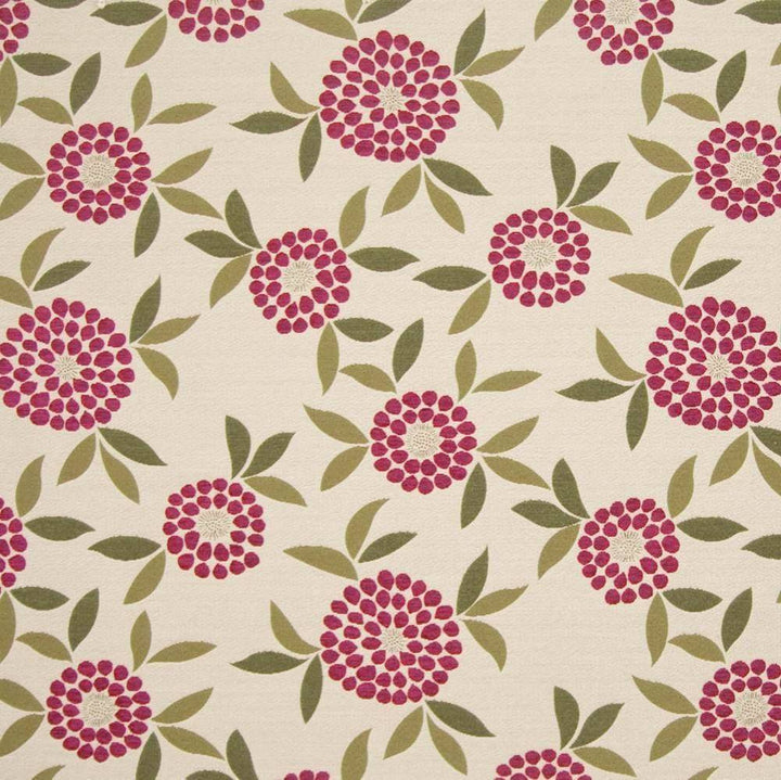 Vera Floral Raspberry by Kasmir Fabric 1384 CHINA 15,000 Wyzenbeek Double Rubs H: 23 5/8 inches, V:23 5/8 inches 58 - Fabric Carolina - Kasmir