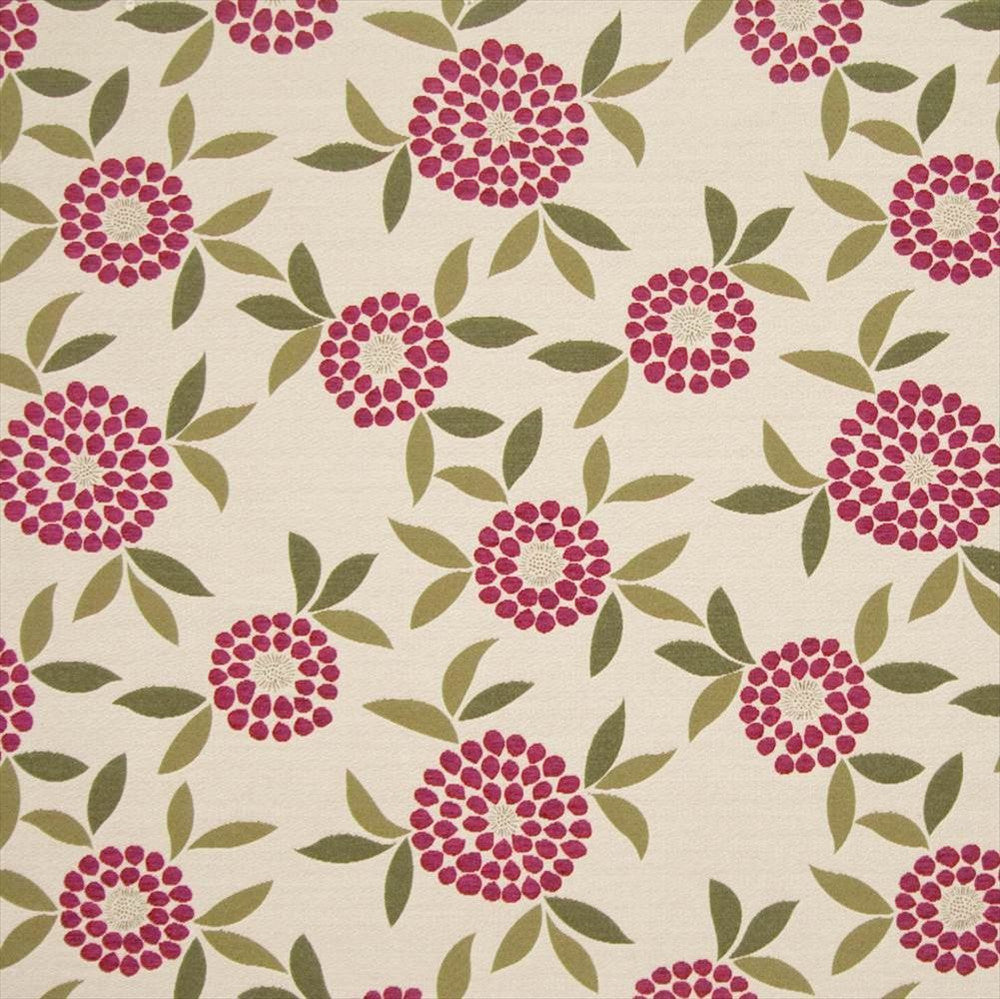 Vera Floral Raspberry  by Kasmir Fabric See sample 46% Polyester
39% Acrylic
15% Cotton
 CHINA 15,000 Wyzenbeek Double Rubs </p><p>Repeat: Horizontal: 23 5/8 inches and Vertical: 23 5/8 inches 54  - Fabric Carolina -