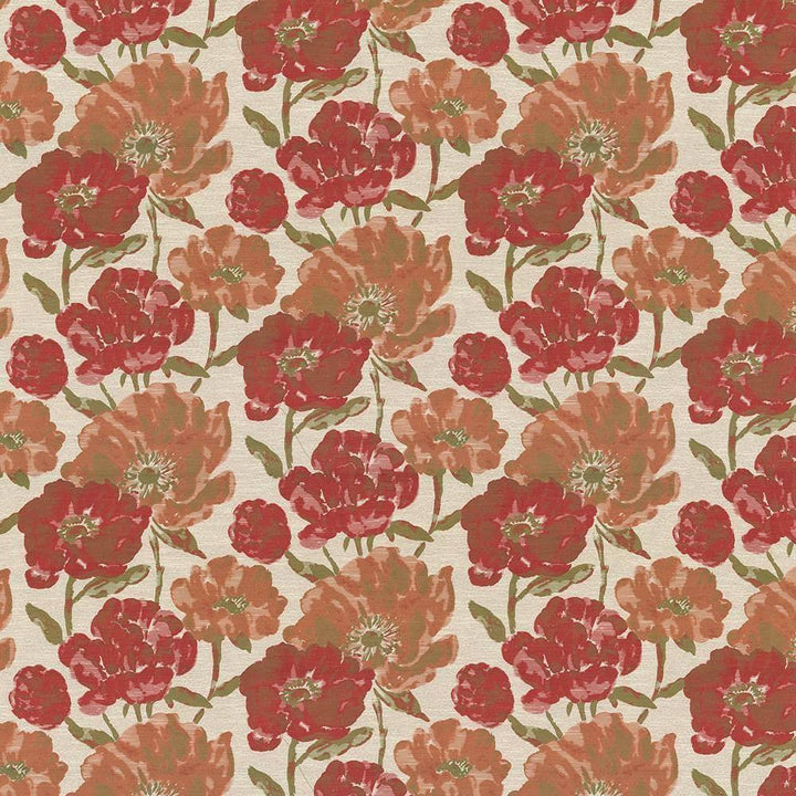 Verdier Poppy by Kasmir Fabric 1434 CHINA 60,000 Wyzenbeek Double Rubs H: 30 inches, V:23 inches 60 - Fabric Carolina - Kasmir