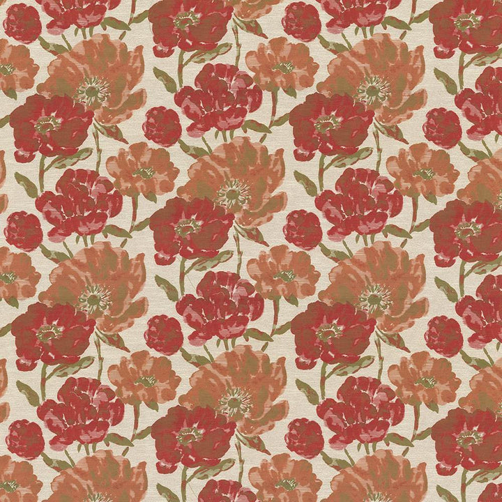 Verdier Poppy by Kasmir Fabric 1434 87% Polyester
13% Rayon
 CHINA </p><p>Repeat: Horizontal: 30 inches and Vertical: 23 inches 60 - Fabric Carolina -