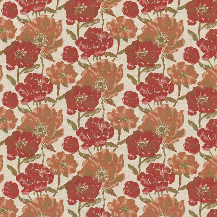 Verdier Poppy by Kasmir Fabric 1434 87% Polyester
13% Rayon
 CHINA </p><p>Repeat: Horizontal: 30 inches and Vertical: 23 inches 60 - Fabric Carolina -