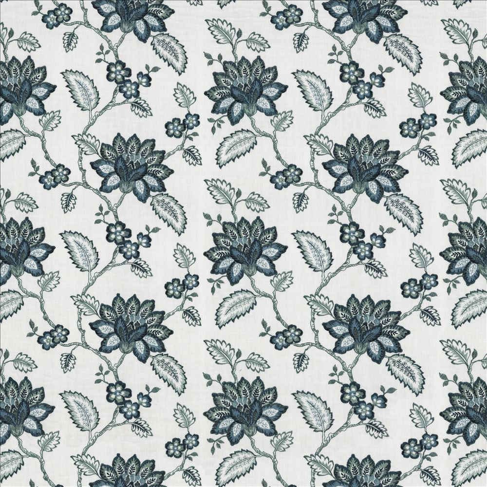 Vinita Terrace Delft by Kasmir Fabric 1463 52% Polyester
48% Cotton
 INDIA 12,000 Wyzenbeek Double Rubs Horizontal: 17 2/8 inches and Vertical: 12 2/8 inches 54 - Fabric Carolina -