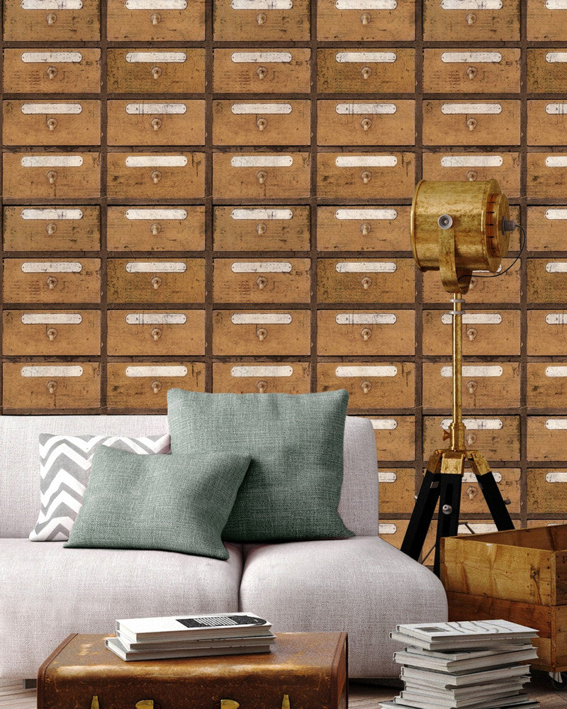 VINTAGE PHARMACY Tapet Premium (WP20110) by Mind The Gap | WP20110 | WALLPAPER DESIGNER COLLECTION | 3 rolls x 20.5 x 118.1 in | 0.52m / 20.5in | 3m / 118in | 4.65mp | 52cm / 20.5in | Brown, White | Non-woven | Paste the wall | 3-rolls in a box | Fabric Carolina | https://www.fabriccarolina.com/