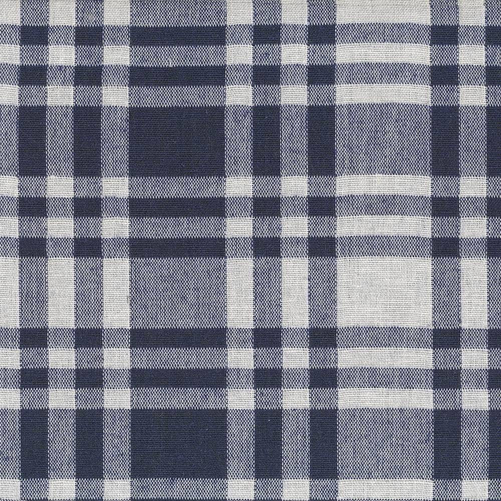 Virginia Plaid Navy by Kasmir Fabric 8004 USA 3,000 Wyzenbeek Double Rubs H: 7 inches, V:5 2/8 inches 54 - Fabric Carolina - Kasmir