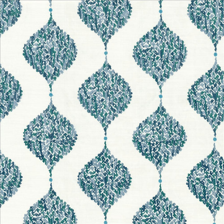 Vishnu Lagoon  by Kasmir Fabric 1474 60% Cotton 40% Polyester  INDIA  </p><p>Repeat: Horizontal: 10 4/8 inches and Vertical: 7 5/8 inches 54  - Fabric Carolina -