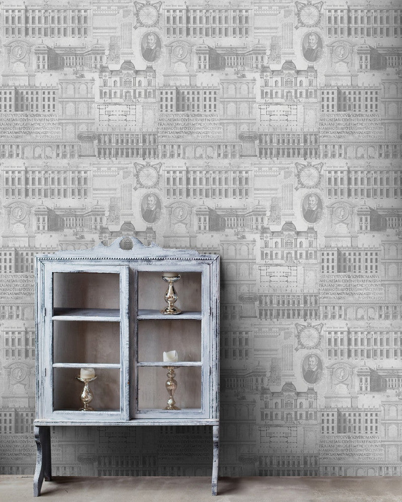 Vitruvius Neutral Premium Wallpaper by Mind the Gap Designer Wallpaper WALLPAPER DESIGNER COLLECTION Non-woven Made in Europe Paste the wall 3 rolls x 20.5 x 3.25 yards - Swanky Fabrics -