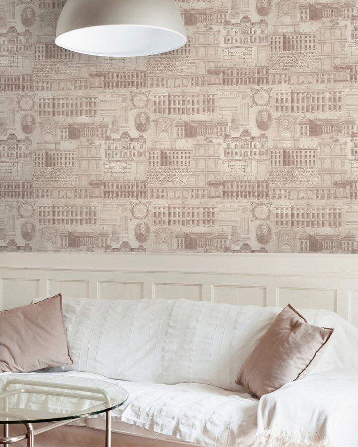 Vitruvius Taupe Premium Wallpaper by Mind the Gap Designer Wallpaper WALLPAPER DESIGNER COLLECTION Non-woven Made in Europe Paste the wall 3 rolls x 20.5 x 3.25 yards - Swanky Fabrics -