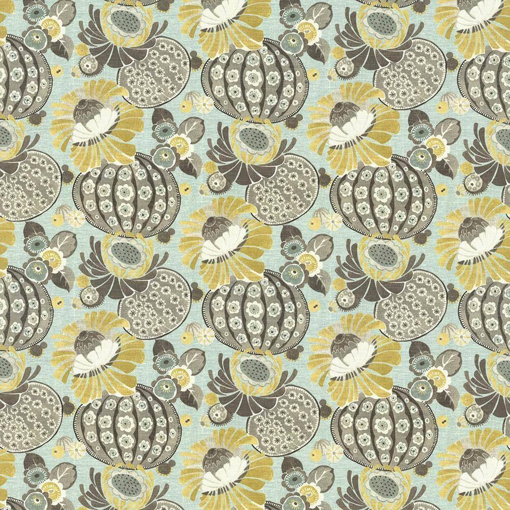Vivolo Floral Flint by Kasmir Fabric 5065 USA 15,000 Wyzenbeek Double Rubs H: 27 inches, V:25 2/8 inches 54 - Fabric Carolina - Kasmir