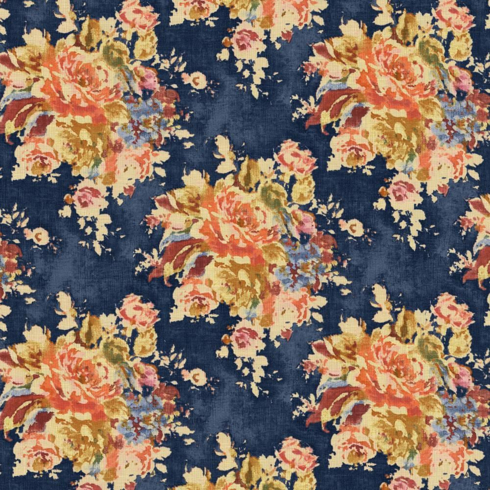 Vogue Bouquet Sapphire by Kasmir Fabric 5136 75% Cotton
25% Linen
 PAKISTAN </p><p>Repeat: Horizontal: 27 inches and Vertical: 25 inches 54 - Fabric Carolina -