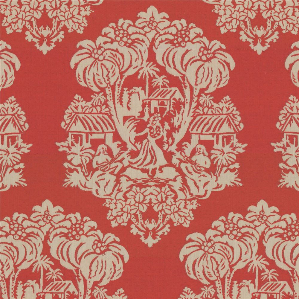 Wahine Io Melon by Kasmir Fabric 1413 100% Acrylic
 USA </p><p>Repeat: Horizontal: 13 4/8 inches and Vertical: 27 1/8 inches 54 - Fabric Carolina -