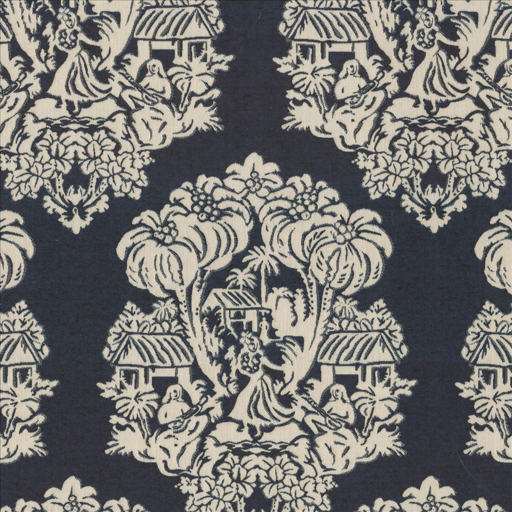 Wahine Io Sapphire by Kasmir Fabric 1413 100% Acrylic
 USA 12,000 Wyzenbeek Double Rubs Horizontal: 13 4/8 inches and Vertical: 27 1/8 inches 54 - Fabric Carolina -