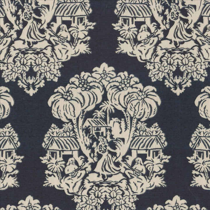 Wahine Io Sapphire by Kasmir Fabric 1413 100% Acrylic
 USA 12,000 Wyzenbeek Double Rubs Horizontal: 13 4/8 inches and Vertical: 27 1/8 inches 54 - Fabric Carolina -
