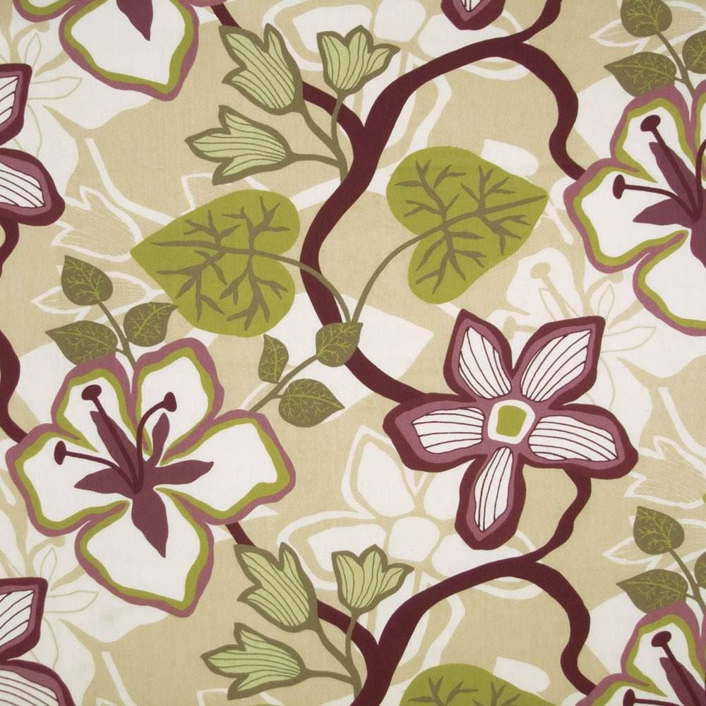 Waimea Grape  by Kasmir Fabric See sample 100% Cotton
 UNITED KINGDOM Not Tested </p><p>Repeat: Horizontal: 54 inches and Vertical: 25 2/8 inches 54  - Fabric Carolina -
