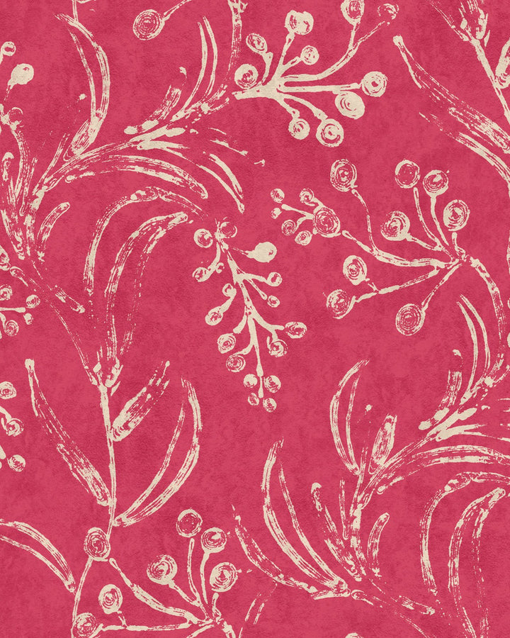 WALLFLOWER Raspberry Wallpaper (WP20823) by Mind The Gap | WP20823 | MINNIE KEMP X MINDTHEGAP | 1 roll x 20.47 x 354.33 in | 0.52m / 20.5in | 9m / 354in | 4.68mp | 50cm / 19.6in | Pink, White | Non-woven | Paste the wall | 1-roll in a box | Fabric Carolina | https://www.fabriccarolina.com/