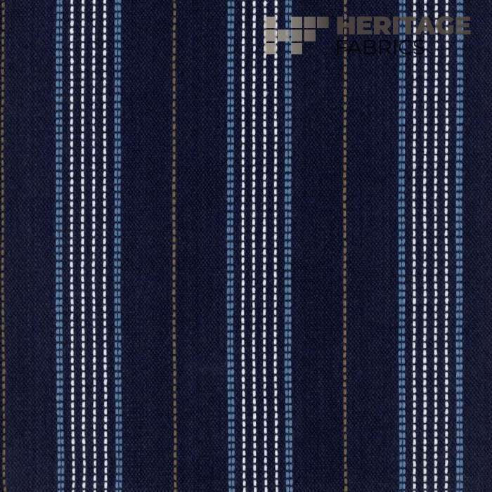 Warren Cobalt by Heritage Fabric - 100% Cotton India 9,000 Horizontal: 3" and Vertical: N/A 54" - Fabric Carolina -