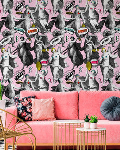 WATCH OUT! Pink Wallpaper (WP20385) by Mind The Gap