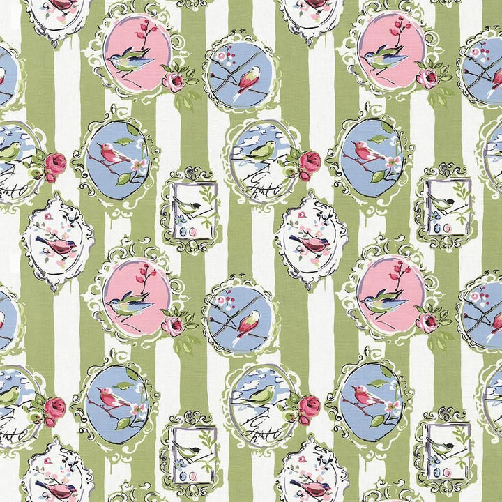Watch The Birdie Kiwi by Kasmir Fabric 5065 100% Cotton
 CHINA </p><p>Repeat: Horizontal: 27 4/8 inches and Vertical: 27 inches 55 - Fabric Carolina -