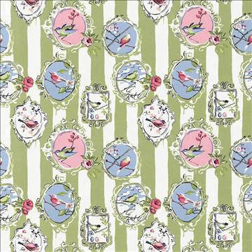 Watch The Birdie Kiwi by Kasmir Fabric 5065 100% Cotton CHINA 30,000 Wyzenbeek Double Rubs H: 27 4/8 inches, V: 27 inches 55 - Fabric Carolina - Kasmir