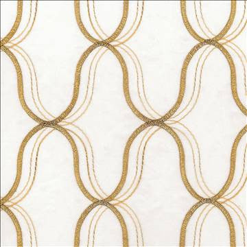 Wavefront Gold by Kasmir Fabric 5077 100% Polyester Embroidery Contents 100% Polyester TURKEY Not Tested H: 4 3/8 inches, V: 6 3/8 inches 58 - 59 - Fabric Carolina - Kasmir