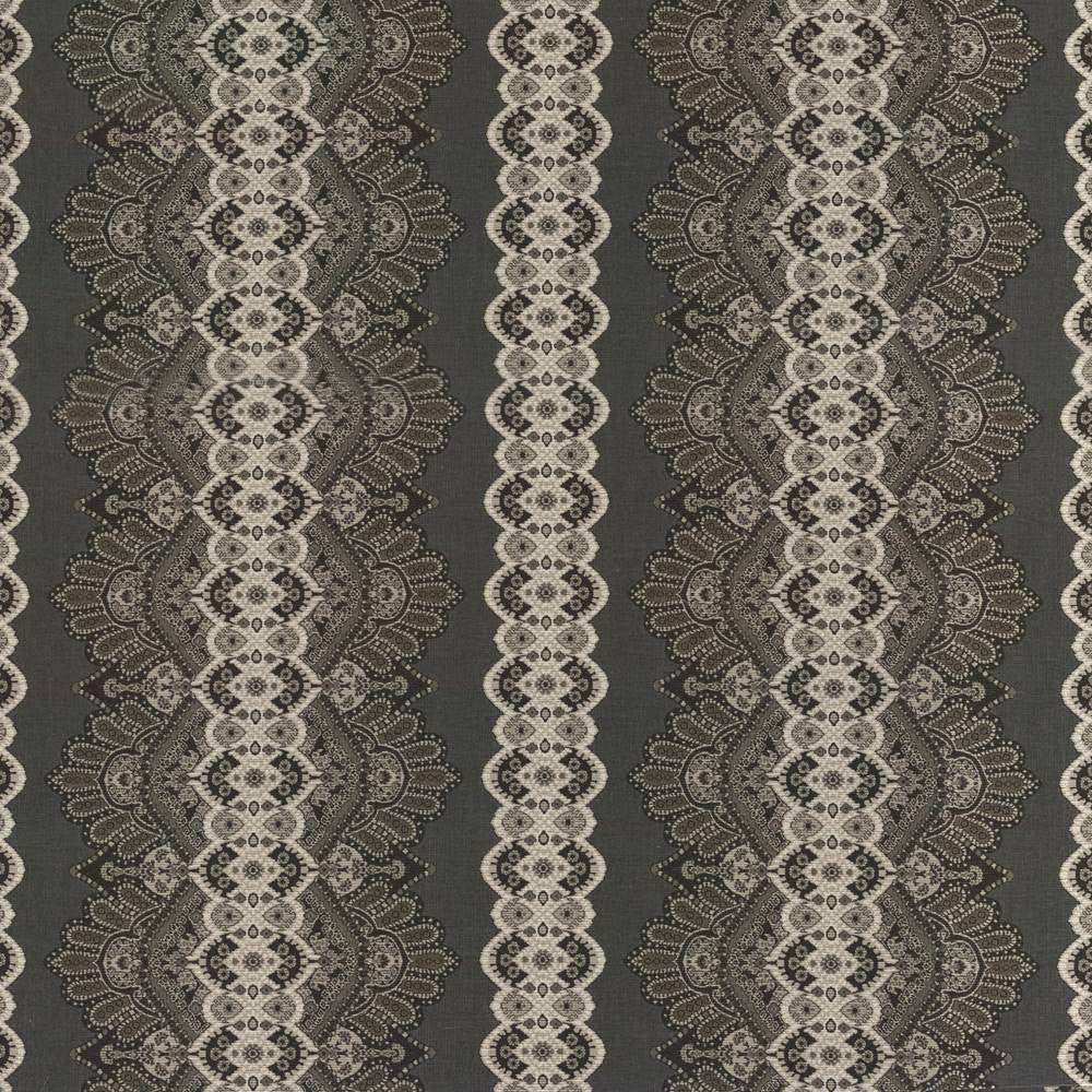 Wazwan Io Pewter by Kasmir Fabric 1413 USA 12,000 Wyzenbeek Double Rubs H: 28 6/8 inches, V:9 inches 54 - Fabric Carolina - Kasmir