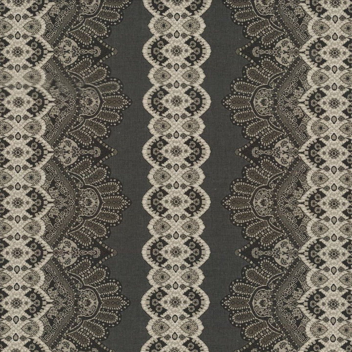 Wazwan Io Pewter by Kasmir Fabric 1413 100% Acrylic
 USA 12,000 Wyzenbeek Double Rubs </p><p>Repeat: Horizontal: 28 6/8 inches and Vertical: 9 inches 54 - Fabric Carolina -