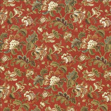 Wessex Garden Scarlet by Kasmir Fabric 1417 100% Cotton CHINA 15,000 Wyzenbeek Double Rubs H: 27 inches, V: 27 inches 54 - 55 - Fabric Carolina - Kasmir