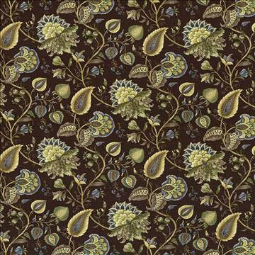 Westbend Floral Dark Chocolate by Kasmir Fabric 1416 55% Polyester 45% Rayon CHINA 12,000 Wyzenbeek Double Rubs H: 27 inches, V: 25 2/8 inches 54 - 55 - Fabric Carolina - Kasmir