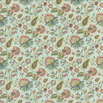 Westbend Floral Seagreen by Kasmir Fabric 1420 55% Polyester 45% Rayon CHINA 12,000 Wyzenbeek Double Rubs H: 27 inches, V: 25 2/8 inches 54 - 55 - Fabric Carolina - Kasmir
